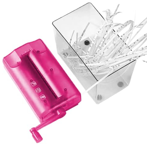 Small Shredder - Mini Manual Shredder - Portable Paper Grinder for A6 Documents, Mail, Bills, Receipts & Credit Cards, Compact Hand Shredders for Office, School, Teacher & Home Privacy Protection