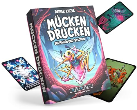 DENKRIESEN – Los mosquitos presionan Un golpe y picadura. | Divertido juego de cartas para niños y adultos | 2 – 7 jugadores | a partir de 7 años | aproximadamente 20 minutos de tiempo de juego |