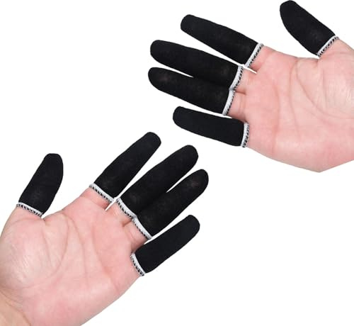 ZYHARUKO Pack Of 10 Reusable Ventilated Finger Cots Machine Washable Gloves For Mechanics Artists Industrial Use Labor Protections Finger Guards Fit