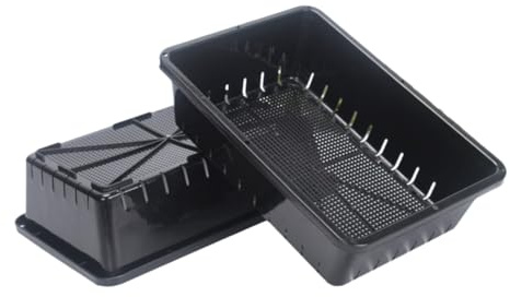Levemolo Plateaux de Germination pour Jardinage Lot de 2 en Plastique Réutilisables Noirs Pénétration Maximale de Lumière pour Micro-pousses et Feuilles de Salade