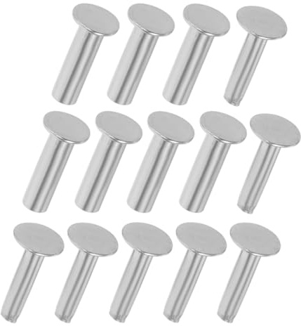 ZUNOXAZ 7 Paires de Rivets de Poignée en Acier Inoxydable Argenté Fixation Artisanale Précise, Application Polyvalente, Accessoires de Manche en Bois pour Couteaux