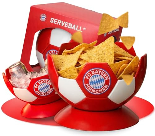 Serveball 'Victory' FC Bayern München Fanartikel - Snackbox mit Fächern | Partyzubehör, Fußball, Chips, Knabbereien, langlebig, praktisch, vielseitig