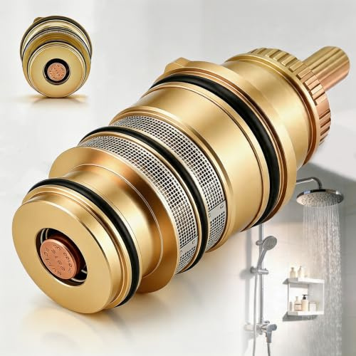 98282000 - Unità di regolazione della temperatura in ottone, cartuccia termostatica per doccia in ottone da 3/4, adatta per miscelatori termostatici Hansgrohe Ecostat e termostatici, valvola di