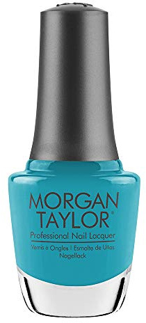 Morgan Taylor Nail Lacquer (No Filter Needed) Blue Professional Lacquer, Vibrant, Chip-Resistant, Fast-Drying, Long-Lasting, High-Shine, Perfect for Manicures & Pedicure, 0.5 ounce