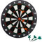 Relaxdays Dartscheibe 42 cm, Softdart Safety Darts, 6 Pfeile, kindgerecht, Standfuß Sicherheits-Dartboard, schwarz-weiß