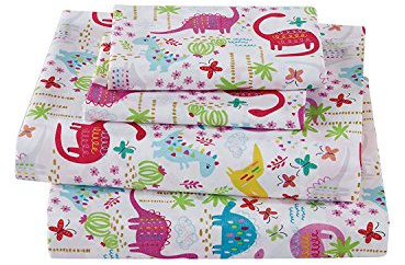 Linen Plus Sheet Set for Girls Dinosaur Pink White Red Purple Yellow Dinosaurs Jurassic Flat Sheet Fitted Sheet and Pillow Cases Full Size New