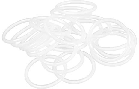 sourcing map Silicone O-Ring, 24mm OD, 20mm ID, 2mm Width, VMQ Seal Rings Gasket, White, Pack of 20