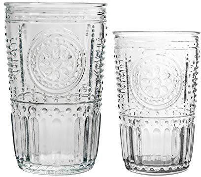 Bormioli Rocco Gobelets Romantique Eau et Highball Verres à Cocktail - 305ml, 475ml - Set 12pc