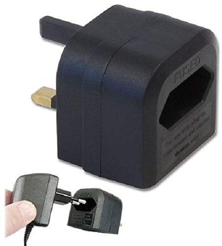 K M Electronics® Euro European EU 2 to 3 PIN UK 13A Plug PSU Power Supply Adaptor Converter