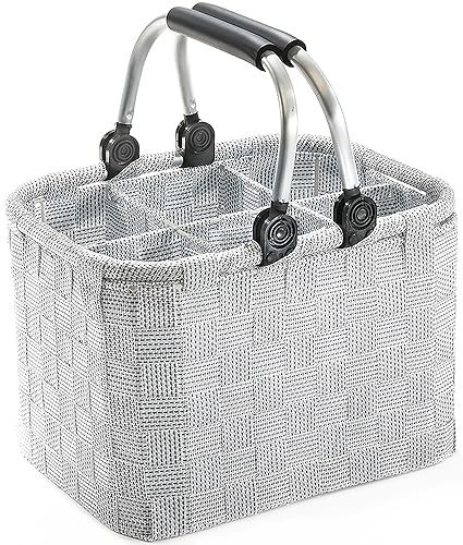 Kobolo Flaschenträger Flaschenkorb -Nylongeflecht- für 6 Flaschen - White Grey