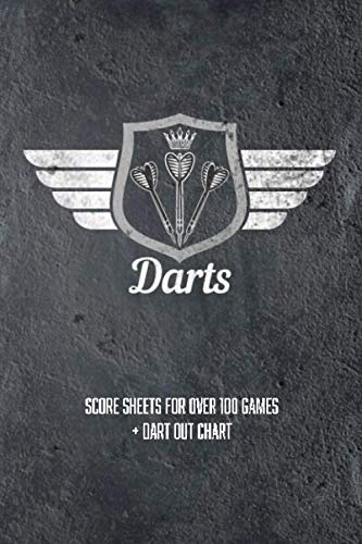 Darts Score Sheets for over 100 Games + Dart Out Chart: Dart Player Training Notebook, Scorer Notepad, Cricket Score Record Journal, great Dart Gift for Men, Kids, Women.