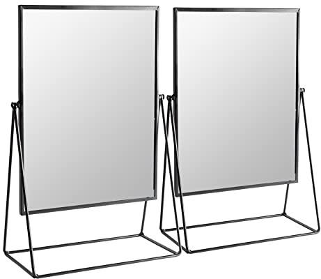Harbour Housewares Rechteck Makeupspiegel - 32 X 50cm - Schwarz - Pack Von 2