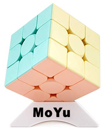 OJIN MoYu MoFang Rosa brillante, senza adesivo, cubo puzzle 3x3x3 con superficie smerigliata e treppiede