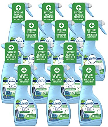 12er Set Febreze Antibakteriell Textilerfrischer Spray 500ml entfernt 99,9% der Bakterien (12)