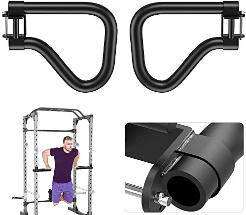 SELEWARE Solid Dip Bar Attachment for 2 x 2 with 1 Hole Power Cage Squat Rack, Set of 2 Dip Bar Grip Handles for Strength Training, Double Welding Design, 500 lbs Capacity