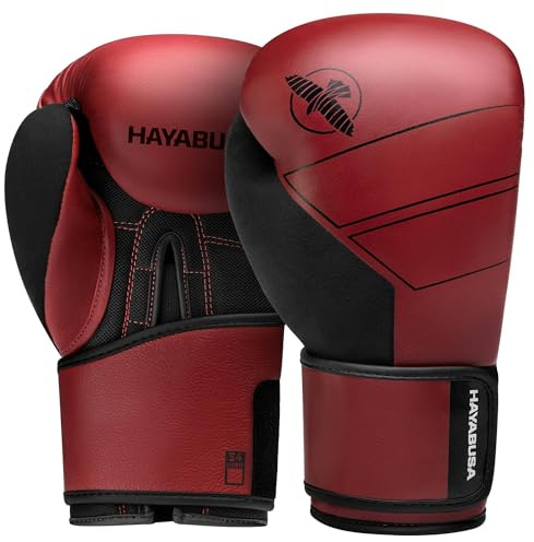 Hayabusa S4 Leather Boxing Gloves for Women & Men - Red, 16oz