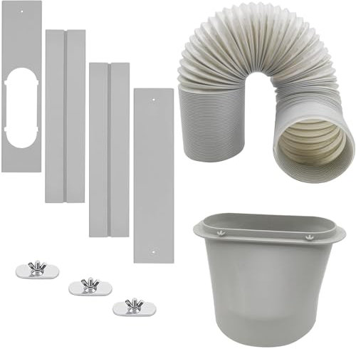 MQIDLFE Portable Air Conditioner Window Vent Kit with 5.9 Inch Diameter 59 Inch Length Exhaust Hose Adjustable Window Seal for Horizontal&Vertical