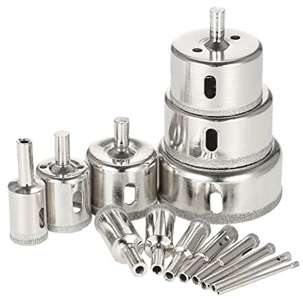 14pcs Diamond Holesaw Drill Bit 3-70mm Diamond Coated Core Hole Saw Drill Bit Set Tools For Tiles Marble Glass Porcelain Drilling Power Tools