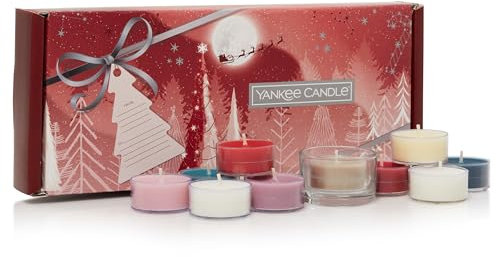 Yankee Candle Geschenk-Set | 10 duftende Teelichter & 1 Teelichthalter | Bright Lights Collection | Perfekte Weihnachtsgeschenke für Frauen