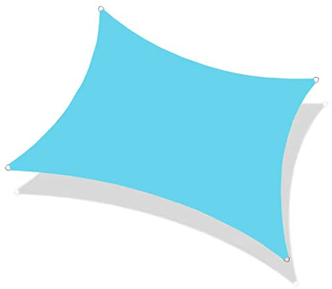 PROPFE Parasol de Plage de fête de Patio, Voile d'ombrage extérieure légère, Voile d'ombrage de Protection Solaire imperméable, Bleu, 2X3M, Bloc UV d'auvent imperméable