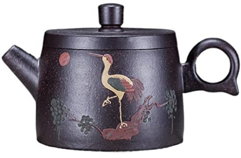Habrur Theiere Fonte Théière Japonaise 180 ML Théière Faite À La Main Petit Volume Théière Violette Argile Peinte Pot Théière en Fonte Theiere Japonaise