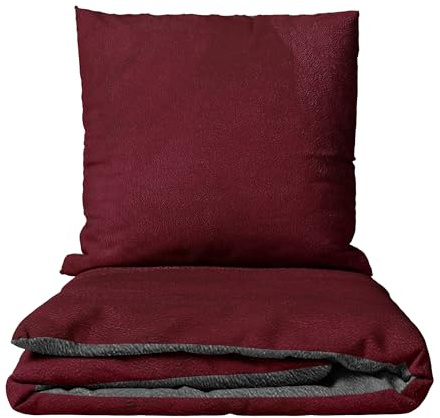 Leonado Vicenti Winter Bettwäsche Thermo Fleece Uni Flauschige Wendebettwäsche Set warm Bezug kuschelig, 4teilig, 155x200 cm