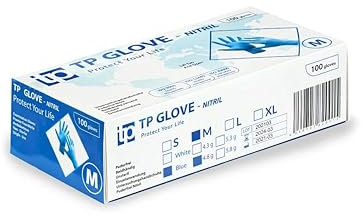 Gedikum 1000 (10 x 100 pezzi) guanti in nitrile, senza polvere, senza lattice, ipoallergenici, per alimenti, guanti medici usa e getta, guanti in gomma S, M, L, XL (blu/nero) (nero, M)