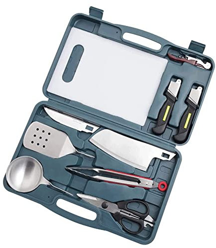 TGGOHIGH BBQ-Grillzubehör, Grillwerkzeug-Set – Edelstahl-Grillset mit Aufbewahrungstasche für Camping, Grillutensilien, Geschenk für Männer und Frauen