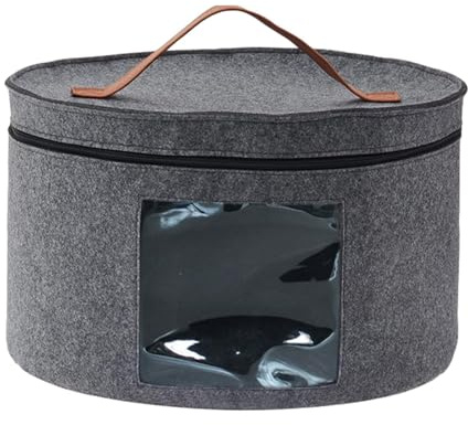 DimyFew Filz Hutbox für Ordentliche Aufbewahrung von Hüten, Grau 33x26cm