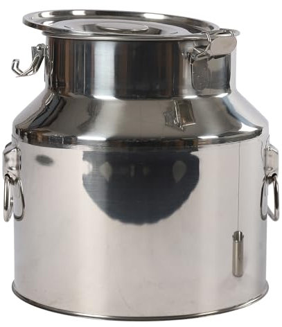 Brocca per latte in acciaio inox 201, bricco per latte ermetico, 22 litri, caraffa per il trasporto del latte con portabicchieri per la conservazione di riso, latte, vino e farina