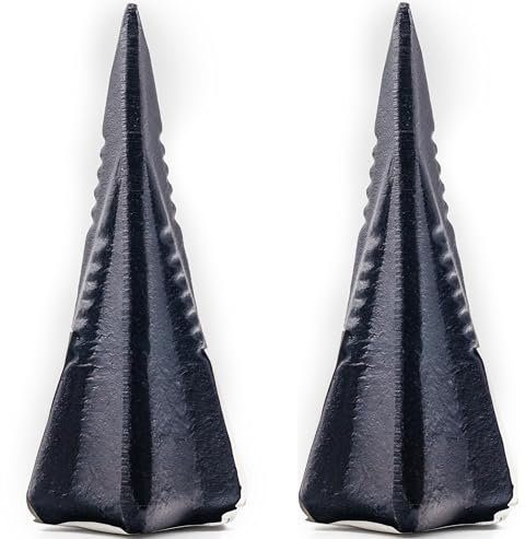 KOVA® 2X Spaltgranate ca.1,6kg Massiver Spaltkeil in Keil-Kreuzform aus Spezialstahl für Holzspaltung Holz Spaltaxt Spalthammer Holzspalter Drehspaltkeil Drehkeil Fällkeil, schwarz