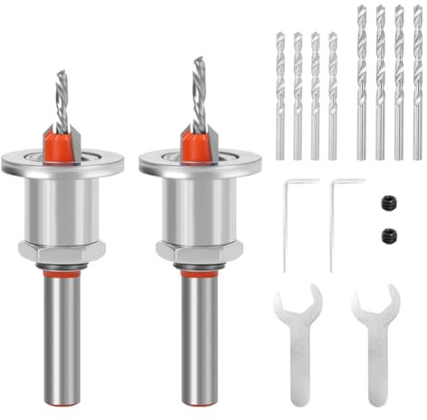 Lahdrhab Senkbohrer-Holzset, 8 mm mit Zentrierbohrer-Innensechskantschlüssel, zum Bohren Von Löchern in und Kunststoff