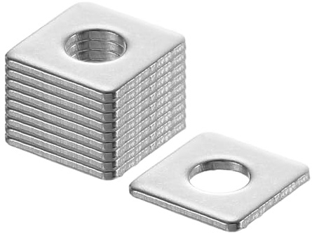 sourcing map 100 rondelle quadrate da 3/8 per bulloni da 5/32, rondelle piatte in acciaio inossidabile 304, guarnizioni distanziali per riparazione di macchinari, costruzione esterna (0,1 cm di