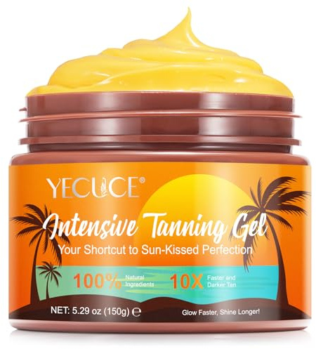 Luxury Intensive Tanning Gel, Natural Tanning Accelerator Cream for Natural Glowing Tan Skin, SPF0 5.29 OZ/ 150 G