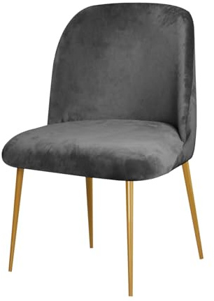 SXZAGZR Moderner Stretch-Samt Stuhlbezug 1/2/4/6er Set Mit/ohne Armlehnen – Universelle Stuhlhussen, rutschfeste, Waschbare Sitz- Und Rückenlehnen Abdeckung (Grau,6 Stück)