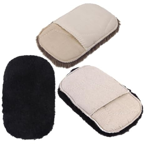 TEMPNAP 3pcs Shoe Polish Gloves Set with Soft Brush Applicators Leather Buffing Mitts for Shoe Care and Cleaning Footwear Maintenance Random Color