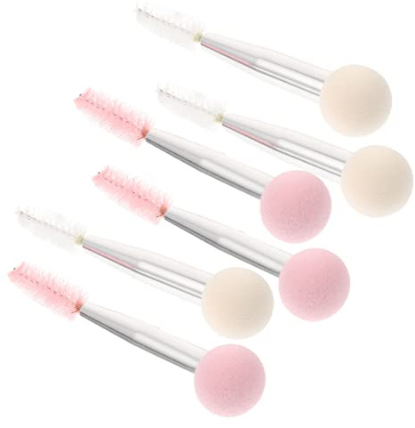 VICASKY 6stücke Teiliges Make-up mit Doppelseitigen Schwamm Applikatoren für Augenbrauenpinsel und Mascara-bürste Kosmetikwerkzeug für Make-up-schwammpinsel