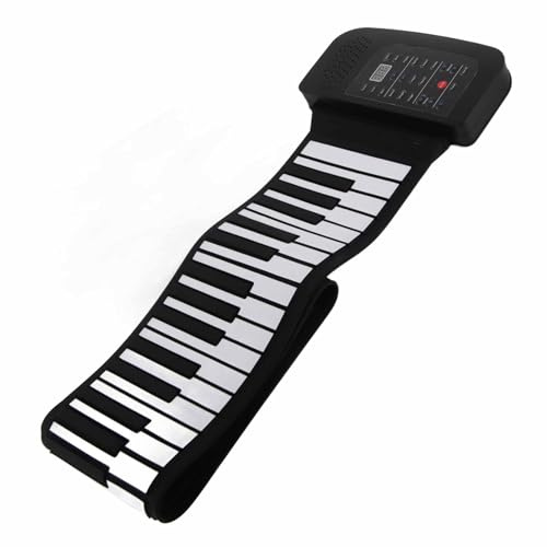 Generic Piano per Tastiera Arrotolato, Pianoforte Pieghevole Piano Portatile per Tastiera con Pannello Touch Control Silicone 88 Chiavi Roll -up Taste per Pianoforte per per per i Principianti per i
