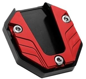 Motorrad Ständer Schuh Seitenstütze, Vergrößerte Basis, Fußstütze, Verbreiterte Anti-Rutsch-Seitenstütze, Abdeckung, Roller-Modifikation, Ersatzteile(Red)