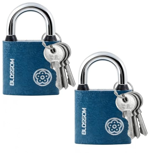 2Pcs Lock and Key Heavy Duty Padlock Locker Padlocks with Keys Outdoor Weatherproof Padlock Shed Padlocks Outdoor Weatherproof for Shed Warehouse Fence Garage Garden Gym Locker