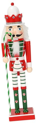 BUBEFSKD Cascanueces pantalla con pandilla cetros decoración del hogar 50 cm alto cascanueces serie de erbonos para exhibición de Navidad Green Candy Series