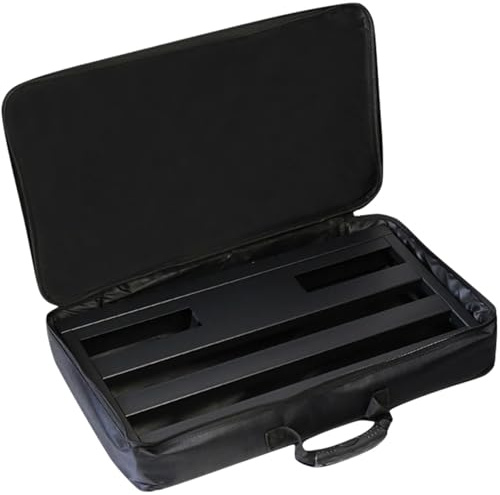 DECORNIJIA Große Oxford Pedal Tasche Tragbares Gitarren Effektgeräte Organizer Case Schwarz Stoßfest und Kratzfest mit Gepolstertem Innenfutter für Musiker Zubehör