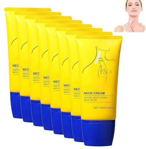 Anti-aging-halkräm – uppstramande och fastare halskräm för slapp hud, anti-rynkbehandling för hals och dekolletage för att jämna ut rynkor och fina linjer, 150 ml (8 st)