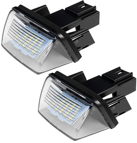 kcrnw 2 LED-Kennzeichenleuchten, Weißlicht Hohe Leuchtkraft, Wasserdicht, passend für Berlingo C3 C4 C5 206 207 307 308 406 SAXO XSARA Partner, Ersatz für OEM 6340A3 6340.A3