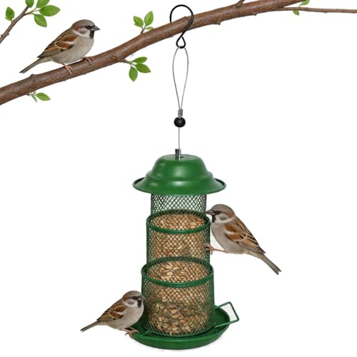 ZhouWei Comedero para Pájaros Salvajes Colgante, Comedero Pajaros Exterior | Casa para Pájaros Plegable Colgar, Prueba de la Intemperie para Jardines, Parques, Balcones, Alimentar Silvestres Pequeños