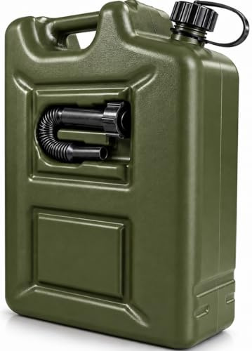 1x Benzinkanister 20L OLIVGRÜN Kunststoff Dieselkanister Reservekanister Kraftstoffkanister 20 Liter Kanister Wasserkanister für Benzin Diesel Wasser AdBlue 20-Liter-Kanister & Ausgießer Petrol Can, A