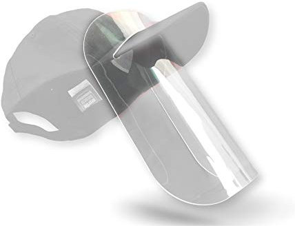 Visière de protection faciale | Adaptable sur tous types de casquettes courantes | Ecran plexi amovible épais rigide transparent | Anti-projections et anti-buée | Kibros 1VIS