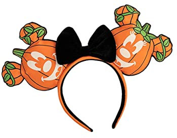 Loungefly - Disney Mick-O-Lantern Haarband, leuchtet im Dunkeln - 1 stück (1er Pack) - Damen - Unisex - Orange - Kunstleder