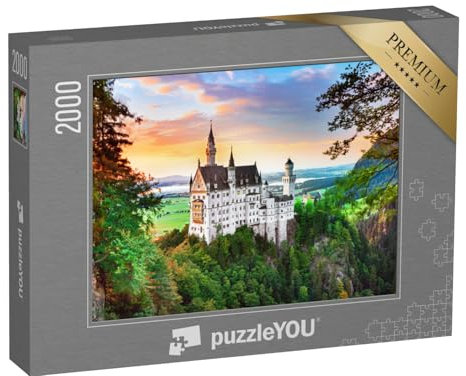 puzzleYOU: Puzzle 2000 Teile „Neuschwanstein, Märchenschloss bei Füssen in Bayern“ – aus der Puzzle-Kollektion Schloss Neuschwanstein