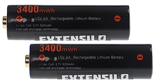 EXTENSILO batterie AA stilo (mignon), 2 pzz. per vari dispositivi - batterie ricaricabili, 920 mAh, 3,7 V, Li-Ion